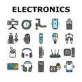 Electronics Digital Technology Icons Set Vector Royalty Free Stock Photo