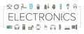 Electronics Digital Technology Icons Set Vector . Royalty Free Stock Photo