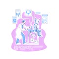 Electronics engineer thin line concept vector illustration