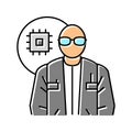electronics engineer worker color icon vector illustration
