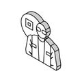 electronics engineer worker isometric icon vector illustration
