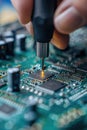 Electronics Engineer Working on Circuit Board Royalty Free Stock Photo