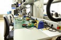 Electronics equipment assembly workplace Royalty Free Stock Photo