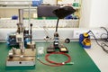 Electronics equipment assembly workplace Royalty Free Stock Photo