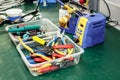 Electronics equipment assembly workplace Royalty Free Stock Photo