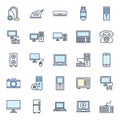 Electronics Equipment Isolated Vector Icons Set that can be easily Edited or Modified