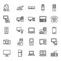 Electronics Equipment Isolated Vector Icons Set that can be easily Edited or Modified