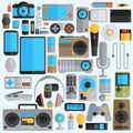 Electronics and gadgets icons set