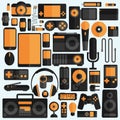 Electronics and gadgets icons set