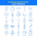 Electronics Icons - Futuro Blue 25 Icon pack Royalty Free Stock Photo