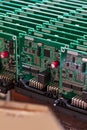 Electronics Ideas. Front View of Large Batch of Ready ABS Automotive Printed Circuit Boards with Number of Soldered Surface Royalty Free Stock Photo