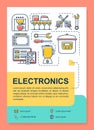Electronics industry poster template layout. Appliance, technology production. Banner, booklet, leaflet print design