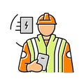 electronics installers repairers color icon vector illustration