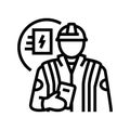 electronics installers repairers line icon vector illustration