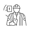 electronics installers repairers line icon vector illustration