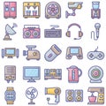 Electronics Isolated Vector Icons set every single icon can easily modify Royalty Free Stock Photo
