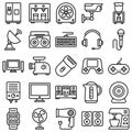Electronics Isolated Vector Icons set every single icon can easily modify Royalty Free Stock Photo