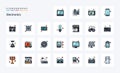 25 Electronics Line Filled Style icon pack Royalty Free Stock Photo
