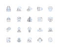 Electronics line icons collection. Circuitry, Devices, Gadgets, Amplifiers, Cables, Diodes, Monitors vector and linear