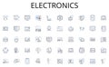 Electronics line icons collection. Innovation, Investment, Collaboration, Growth, Risk, Opportunity, Resourcefulness