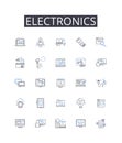 Electronics line icons collection. Technology, Gadgets, Devices, Robotics, Innovation, Automation, Computers vector and