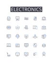 Electronics line icons collection. Technology, Gadgets, Devices, Robotics, Innovation, Automation, Computers vector and