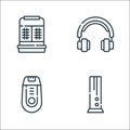 electronics line icons. linear set. quality vector line set such as console, razor, headphone Royalty Free Stock Photo