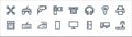 electronics line icons. linear set. quality vector line set such as modem, refrigerator, smartphone, oven, hands free, cctv, cd Royalty Free Stock Photo