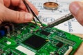 Electronics manufacturing services, manual soldering of electronic board