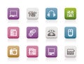 Electronics, media and technical equipment icons Royalty Free Stock Photo