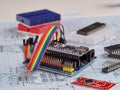 Electronics and microprocessor.Electronic DIY project Arduino.Drawing on a light background.Do it yourself.Programming Royalty Free Stock Photo
