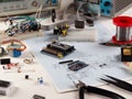 Electronics and microprocessor.Electronic DIY project Arduino.Drawing on a light background.Do it yourself.Programming Royalty Free Stock Photo