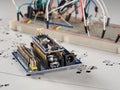 Electronics and microprocessor.Electronic DIY project Arduino.Drawing on a light background.Do it yourself.Programming Royalty Free Stock Photo