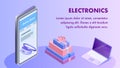 Electronics Online Store Isometric Banner Template