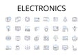 Electronics line icons collection. Technology, Gadgets, Devices, Robotics, Innovation, Automation, Computers vector and