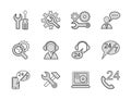 Electronics repair, icons, set, outline, gray. Royalty Free Stock Photo