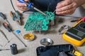 Electronics repair and metering