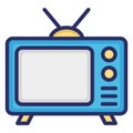 Electronics, retro tv isolated Vector Icon which can easily modify or edit