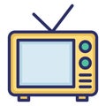 Electronics, retro tv isolated Vector Icon which can easily modify or edit