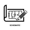Electronics schematic icon isolated on background Royalty Free Stock Photo