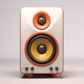 Orange And White Speaker Rendering With Octane For Realistic Look Royalty Free Stock Photo