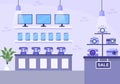 Electronics Store that Sells Computers, TV, Cellphones and Buying Home Appliance Product in Flat Background Illustration