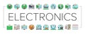 electronics technician technology icons set vector