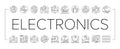 electronics technician technology icons set vector