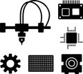 Electronics and Technology Icons Royalty Free Stock Photo