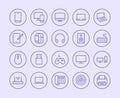 Electronics, Technology Store Line Icon. Vector Illustration Flat style. Included Icons as Tv, Computer, Phone, Audio Royalty Free Stock Photo