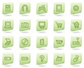 Electronics web icons, green document series Royalty Free Stock Photo