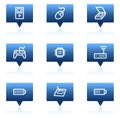 Electronics web icons set 2, blue speech bubbles Royalty Free Stock Photo