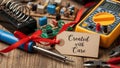 On electronics work or hobbyist projects emphasizing precision Royalty Free Stock Photo