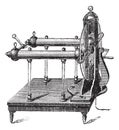 Electrostatic Generator by Jesse Ramsden, invented in 1768, vintage engraved illustration Royalty Free Stock Photo